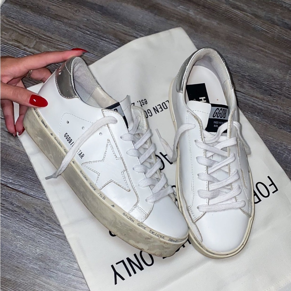 GOLDEN GOOSE HI STAR SIZE 36 WHITE / SILVER